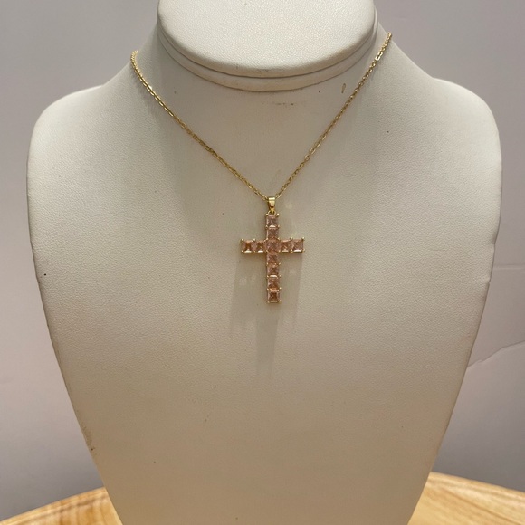 Gold Cross Pendant Necklace - Picture 2 of 8